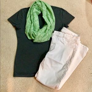 Lace Mint Green Infinity Scarf